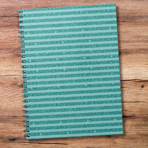 Türkisgrüner Glitter Style horizontale Streifen Notizblock
