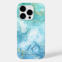 Türkisgrüner Glitzer Wasserfarben individuell eins