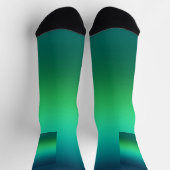 Türkisgrüner Gradient Abstrakter Hintergrund Moder Socken (Oben)