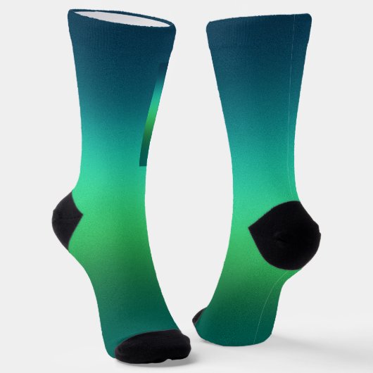 Türkisgrüner Gradient Abstrakter Hintergrund Moder Socken (Gewinkelt)