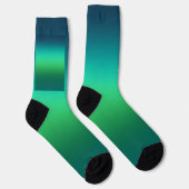 Türkisgrüner Gradient Abstrakter Hintergrund Moder Socken (Rechts)