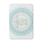Türkisgrüner Turtle Mandala Maritime Badematte (Vorderseite Vertikal)