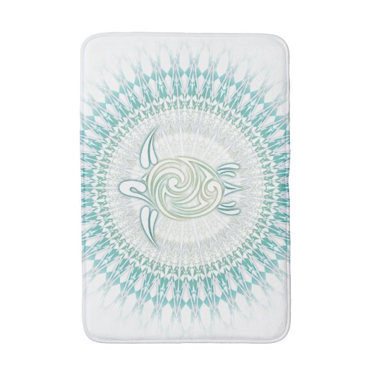 Türkisgrüner Turtle Mandala Maritime Badematte (Vorderseite Vertikal)