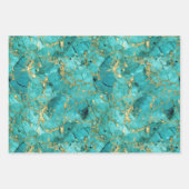 Türkisgrüner und goldener Marmor Geschenkpapier Set (Vorderseite 2)