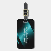 Türkisgrünes Metalldesign Gepäckanhänger (Vorderseite vertikal)