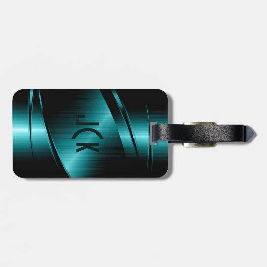 Türkisgrünes Metalldesign Gepäckanhänger (Rückseite horizontal)