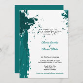 Türkisgrunge - Ehe schließen - Einladung (Vorne/Hinten)