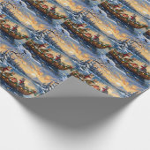 Turkish Angora Cat Christmas Boat Holiday Geschenkpapier (Ecke)