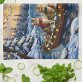 Turkish Angora Cat Christmas Boat Holiday Geschirrtuch (Gefaltet)