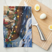 Turkish Angora Cat Christmas Boat Holiday Geschirrtuch (Viertel Falte)