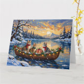 Turkish Angora Cat Christmas Boat Holiday Karte (Gelbe Blume)