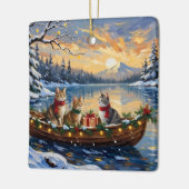 Turkish Angora Cat Christmas Boat Holiday Keramikornament (Links)