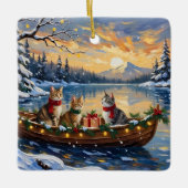 Turkish Angora Cat Christmas Boat Holiday Keramikornament (Vorderseite)