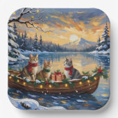 Turkish Angora Cat Christmas Boat Holiday Pappteller (Vorderseite)