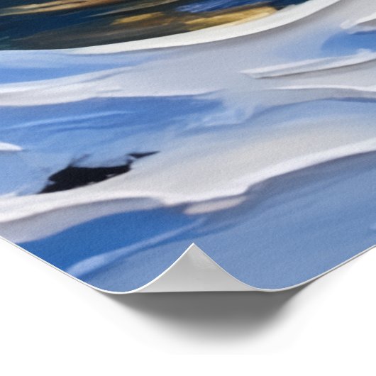 Turkish Angora Cat Christmas Boat Holiday Poster (Ecke)