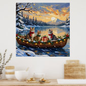Turkish Angora Cat Christmas Boat Holiday Poster (Küche)