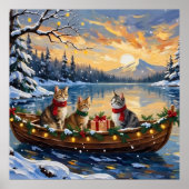 Turkish Angora Cat Christmas Boat Holiday Poster (Vorne)
