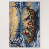 Turkish Angora Cat Christmas Boat Holiday Puzzle (Vertikal)