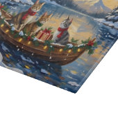 Turkish Angora Cat Christmas Boat Holiday Schneidebrett (Ecke)