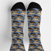 Turkish Angora Cat Christmas Boat Holiday Socken (Oben)