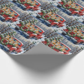 Turkish Angora Cat Christmas Red Truck Holiday Geschenkpapier (Ecke)