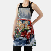 Turkish Angora Cat Christmas Red Truck Holiday Schürze (InSitu)