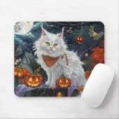 Turkish Angora Cat Halloween Spooky Mousepad (Mit Mouse)