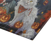 Turkish Angora Cat Halloween Spooky Schneidebrett (Ecke)
