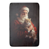 Turkish Angora Cat Santa Claus Weihnachten Badematte (Vorderseite Vertikal)