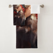 Turkish Angora Cat Santa Claus Weihnachten Badhandtuch Set (Insitu)