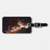 Turkish Angora Cat Santa Claus Weihnachten Gepäckanhänger (Vorderseite horizontal)