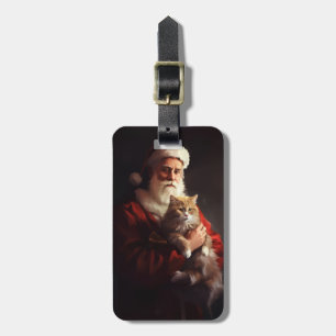 Turkish Angora Cat Santa Claus Weihnachten Gepäckanhänger