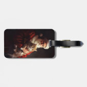 Turkish Angora Cat Santa Claus Weihnachten Gepäckanhänger (Rückseite horizontal)