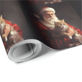 Turkish Angora Cat Santa Claus Weihnachten Geschenkpapier (Rolleneckpunkt)