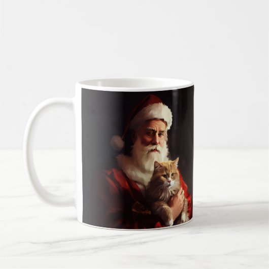 Turkish Angora Cat Santa Claus Weihnachten Kaffeetasse (Links)