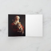 Turkish Angora Cat Santa Claus Weihnachten Karte (Innenseite)