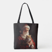 Turkish Angora Cat Santa Claus Weihnachten Tasche (Rückseite)