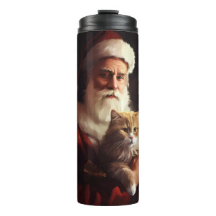 Turkish Angora Cat Santa Claus Weihnachten Thermosbecher