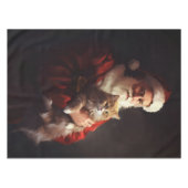 Turkish Angora Cat Santa Claus Weihnachten Tischdecke (Vorderseite (Horizontal))
