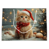 Turkish Angora Cat Weihnachtsstrand Vintag Große Geschenktüte (Vorderseite)