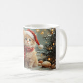 Turkish Angora Cat Weihnachtsstrand Vintag Kaffeetasse (VorderseiteRechts)