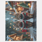 Turkish Angora Cats Christmas Snow Holiday Fleecedecke (Vorderseite)