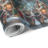 Turkish Angora Cats Christmas Snow Holiday Geschenkpapier (Rolleneckpunkt)