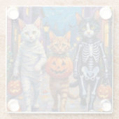 Turkish Angora Cats In Halloween Costumes Glasuntersetzer (Rückseite)