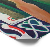 Turkish Belly Dancer With Traditional Art Backgrou Poster (Ecke)