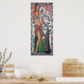 Turkish Belly Dancer With Traditional Art Backgrou Poster (Küche)
