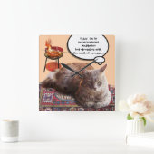 TURKISH CAT IN  TRANSCENDENTAL MEDITATION QUADRATISCHE WANDUHR (Zuhause)