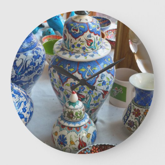 Turkish Ceramics Große Wanduhr (Vorderseite)