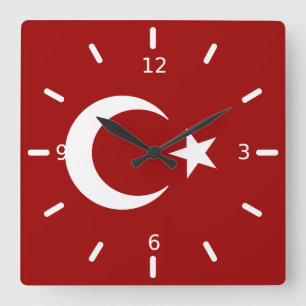Turkish flag quadratische wanduhr