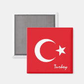 Turkish flag & Turkey holiday/sports fans Magnet (Vorderseite/Rückseite)